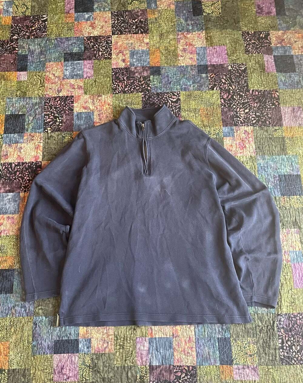 Eddie Bauer Navy Blue Long Sleeve 1/4 Zip Pullover Sweatshirt